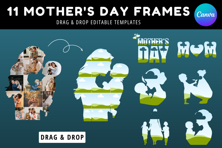 Mothers Day Photo Frame Canva Editable Template PDF
