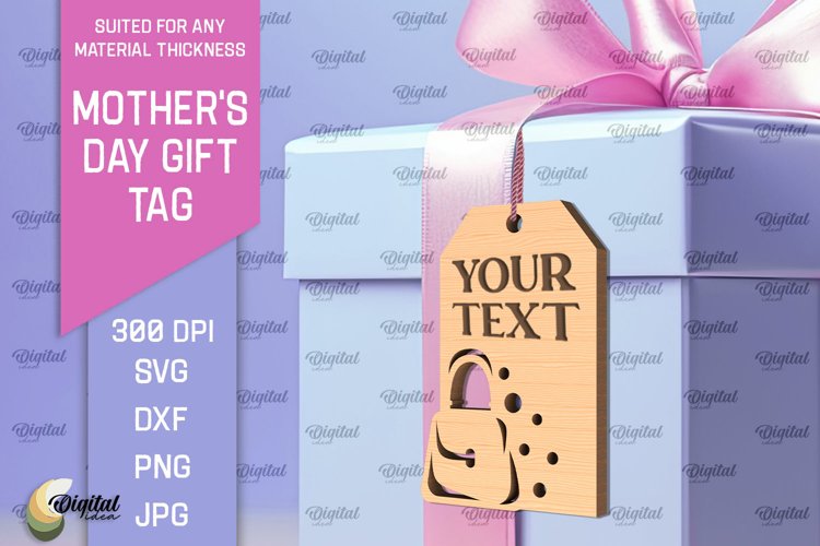 Mothers Day Gift Tag Laser Cut. Gift Hang Tag SVG