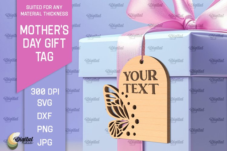 Mothers Day Gift Tag Laser Cut. Gift Hang Tag SVG