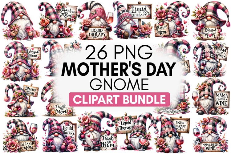 Mothers Day Gnome Sublimation Bundle