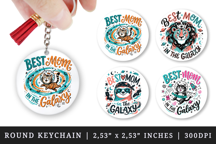 Mother's Day round keychain pintable sublimation design png