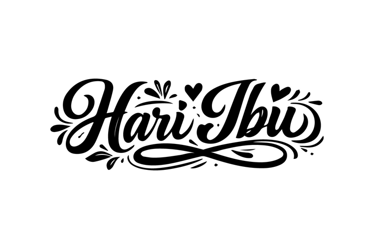 Mother’s Day Lettering Horizontal Black and White Design