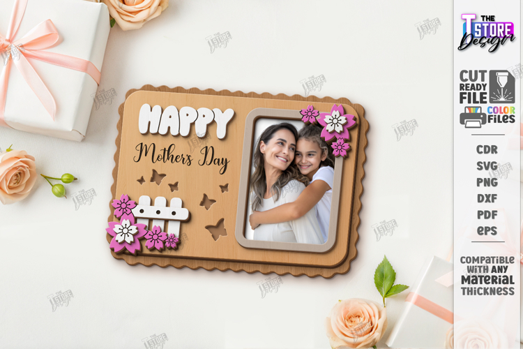 Mothers Day Photo Frame Laser Cut | Laser Gifts SVG | CNC