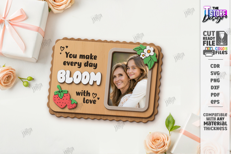 Mothers Day Photo Frame Laser Cut | Laser Gifts SVG | CNC
