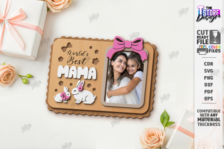 Mothers Day Photo Frame Laser Cut | Laser Gifts SVG | CNC