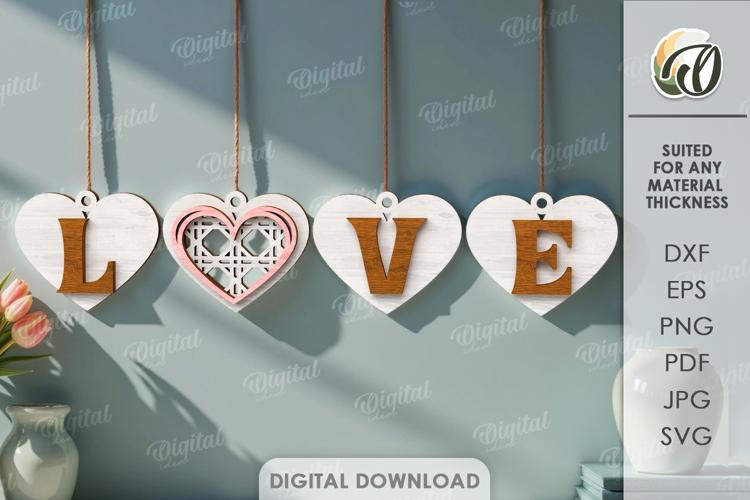 Mothers Day Tiered Tray Decor Laser Cut. Garland SVG