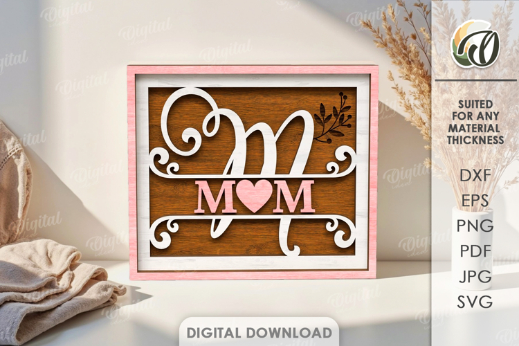 Mothers Day Tiered Tray Decor Laser Cut. Wall Decor SVG