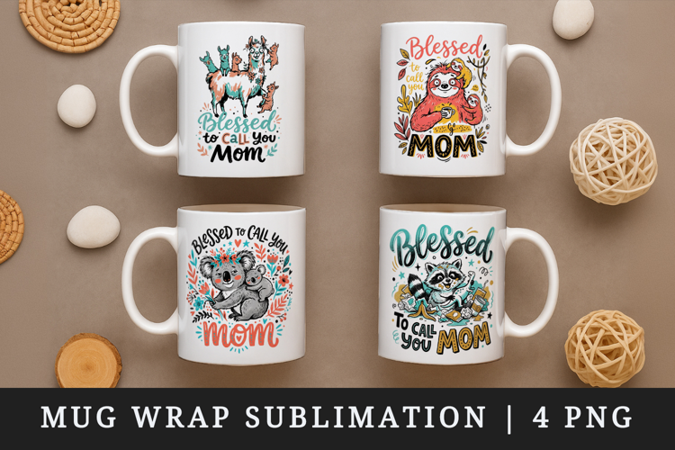 Mother's Day mug wrap printable sublimation design