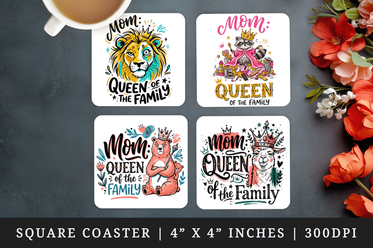 Mother's Day square coaster sublimation, coasters design