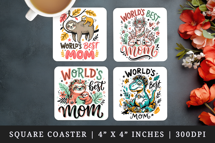Mother's Day square coaster sublimation, coasters design