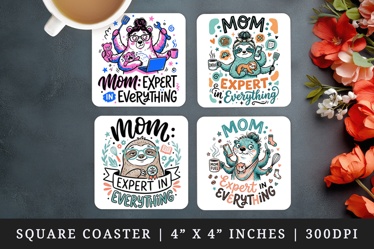 Mother's Day square coaster sublimation, coasters design