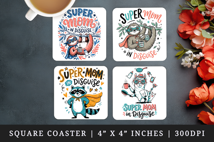Mother's Day square coaster sublimation, coasters design