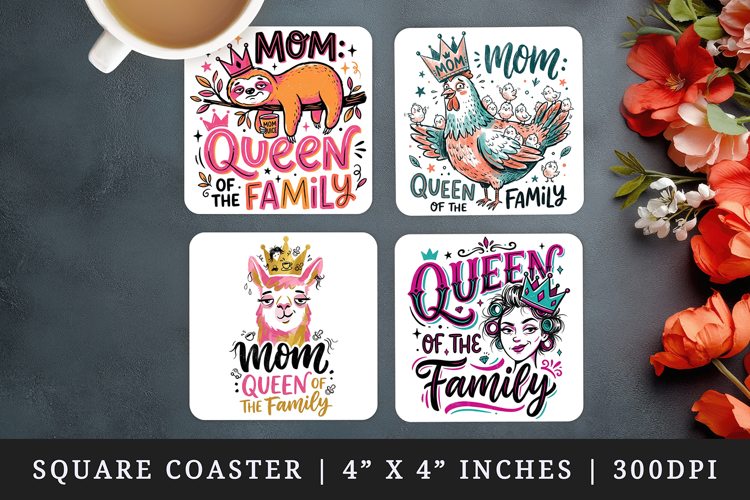 Mother's Day square coaster sublimation, coasters design