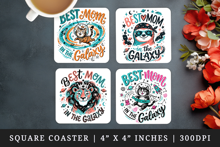 Mothers Day square coaster sublimation, coasters design