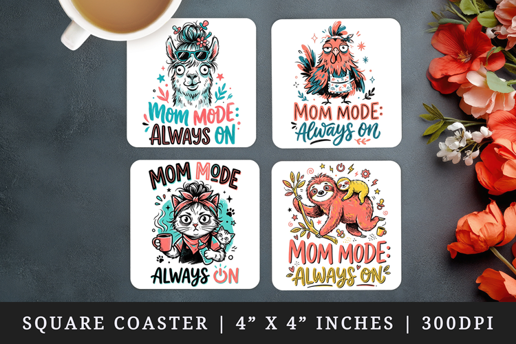 Mother's Day square coaster sublimation, coasters design