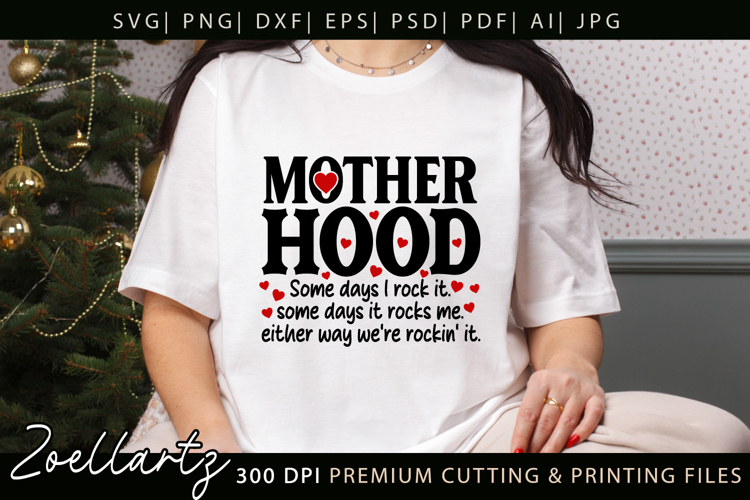 Motherhood Mom SVG for Cricut Mothers Day T-shirt Mug Design