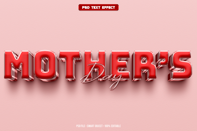 Mothers day 3D editable text effect