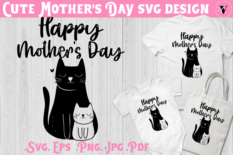 Mothers Day SVG | Cat mom SVG | Cute animal
