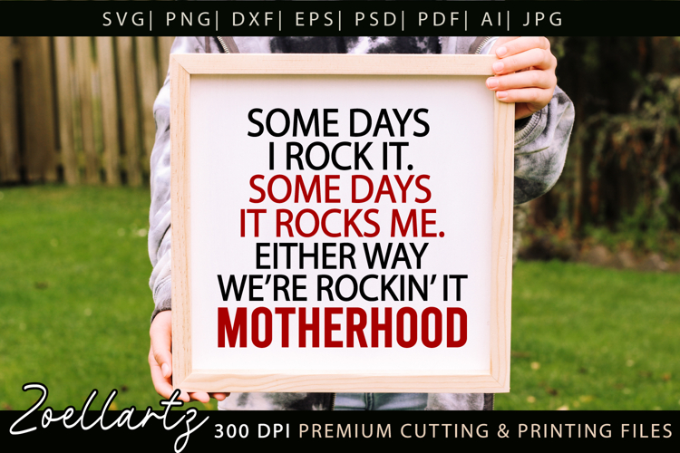 Motherhood Mothers Day SVG for Cricut Mom T-shirt Mug Design