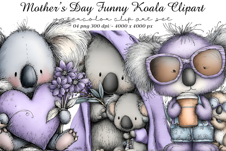 Mothers day funny koala clipart - Mothers day koala Png