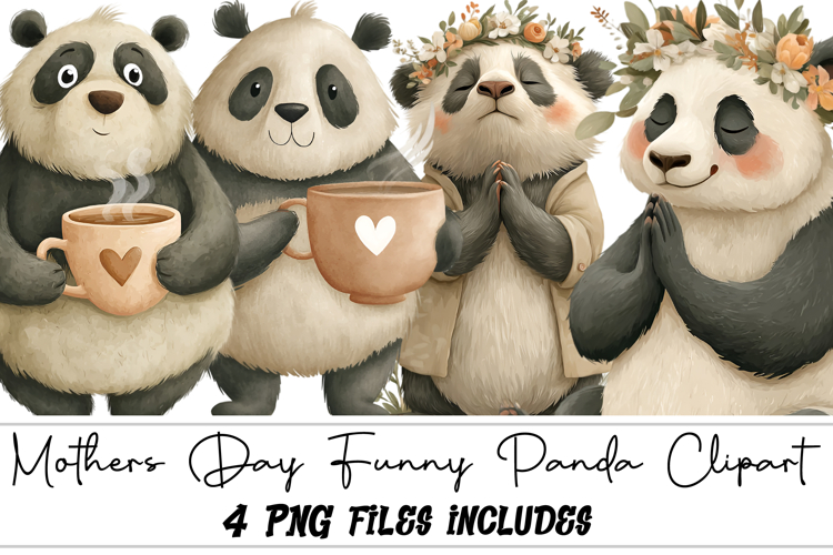 Mothers Day Funny Panda Clipart