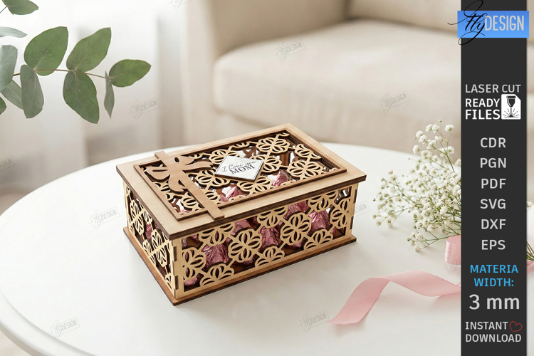 Mothers Day Gift Box Laser Cut | Floral Box | Jewelry Box