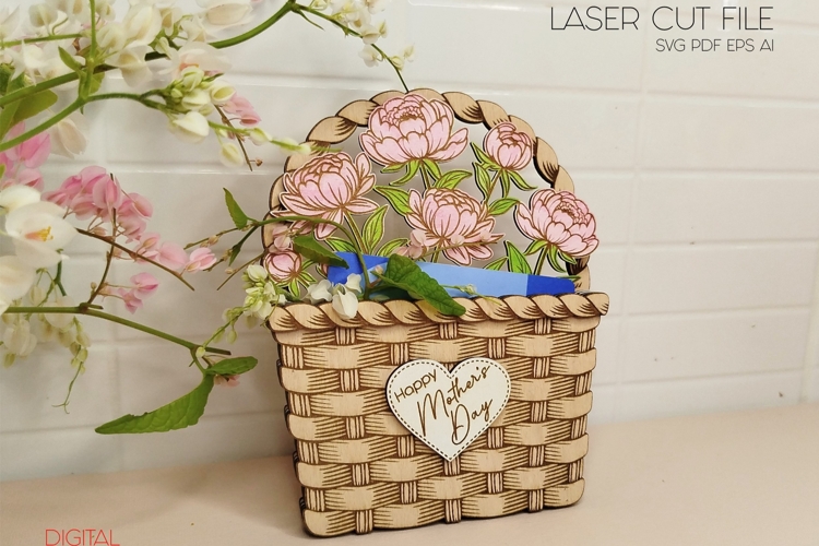 Mother’s Day gift card holder laser cut files