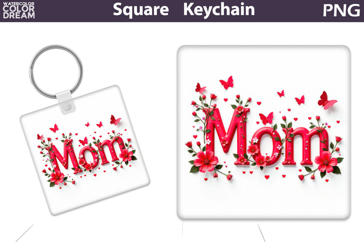 Mothers Day Square Keychain | Mom Sublimation