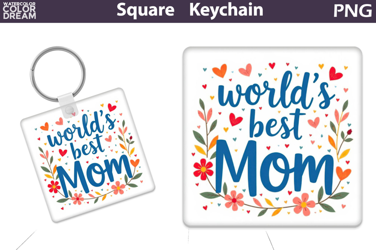 Mothers Day Square Keychain | Mom Sublimation