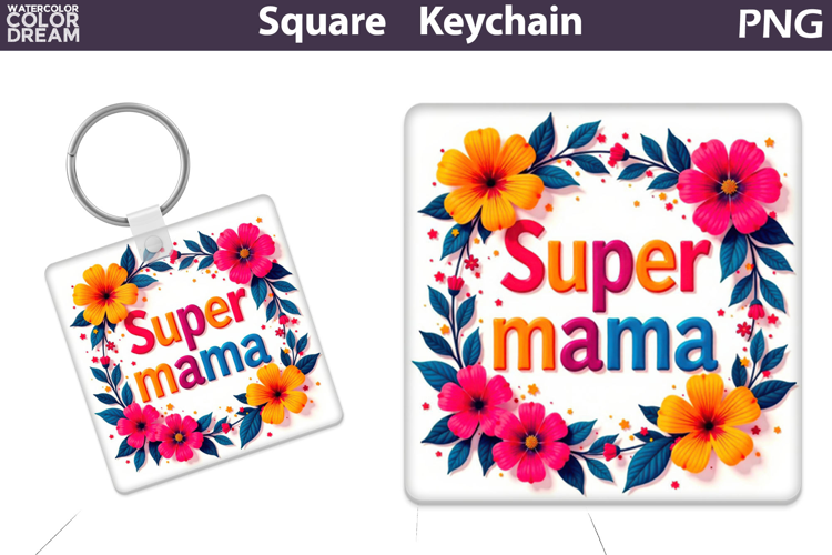 Mothers Day Square Keychain | Mom Sublimation