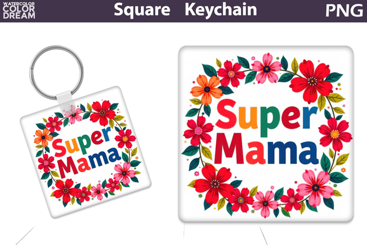 Mothers Day Square Keychain | Mom Sublimation