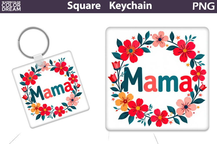 Mothers Day Square Keychain | Mama Sublimation