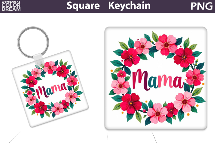Mothers Day Square Keychain | Mama Sublimation