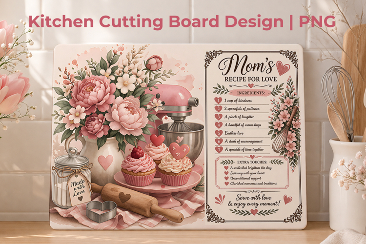 Kitchen Cutting Board Sublimation, Mothers Day Cutting Board