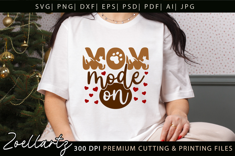 Cat Mom SVG for Cricut Mothers Day T-shirt Mug Pillow Design