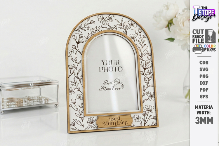 Mothers Day Photo Frame Laser Cut | Floral Picture Frames