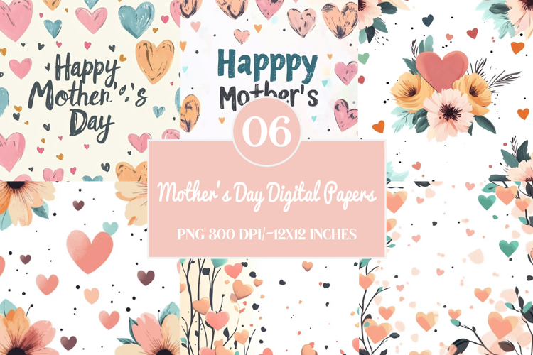 Mothers Day Seamless Pattern Digital Paper
