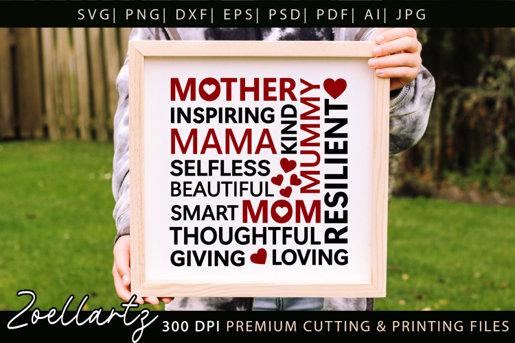 Mothers Day Subway Art SVG Mummy Mama Mom T-shirt Mug Design