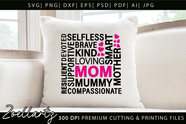 Mothers Day Subway Art SVG Mummy Mama Mom T-shirt Mug Design