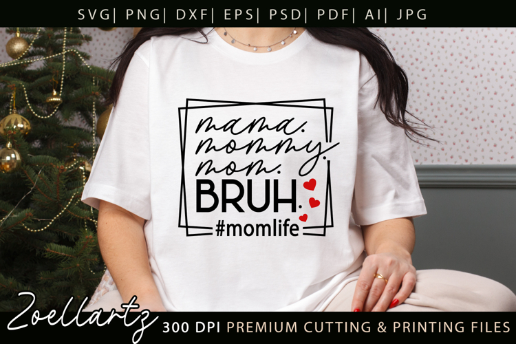 Mothers Day SVG for Cricut Mommy Mom Mama T-shirt Mug Design example image 1