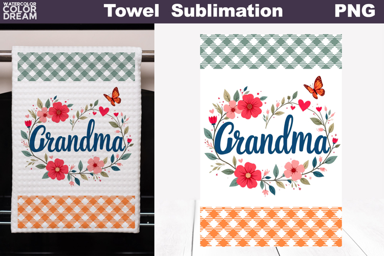 Grandma Floral Kitchen Towel | Mother Gift Print