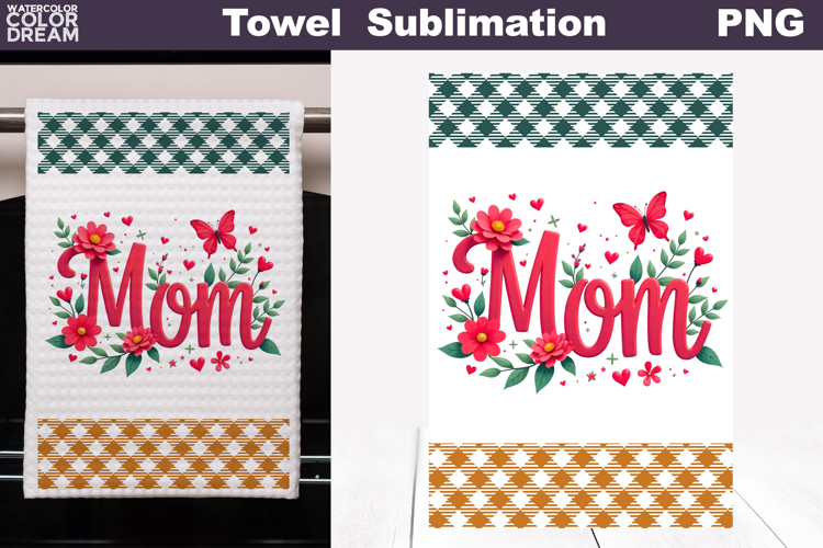 Mom Floral Kitchen Towel | Mother Gift Print