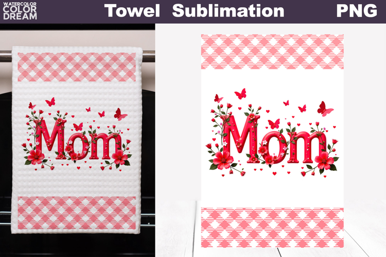 Mom Floral Kitchen Towel | Mother Gift Print