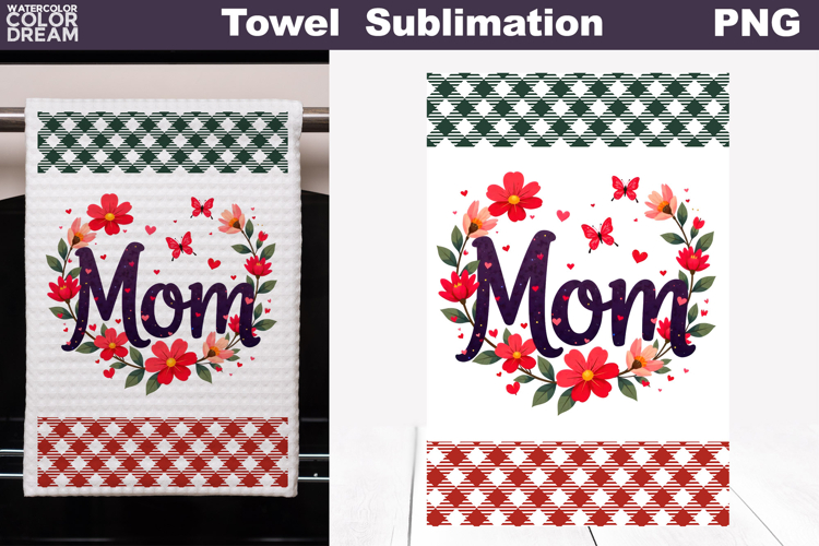 Mom Floral Kitchen Towel | Mother Gift Print