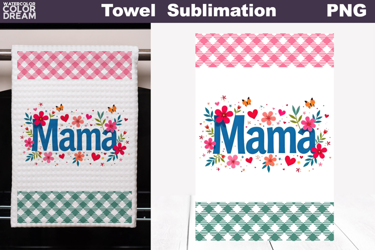 Mama Floral Kitchen Towel | Mother Gift Print