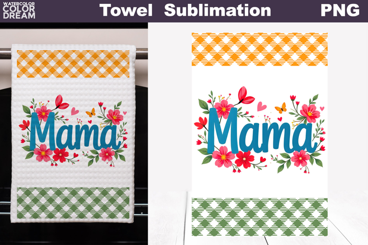Mama Floral Kitchen Towel | Mother Gift Print