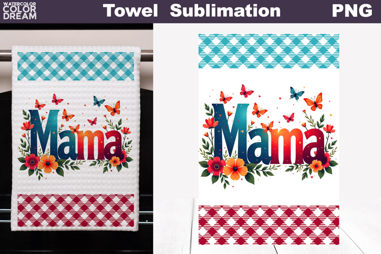 Mama Floral Kitchen Towel | Mother Gift Print