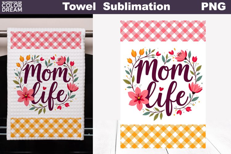 Mom Life Floral Kitchen Towel | Mother Gift Print