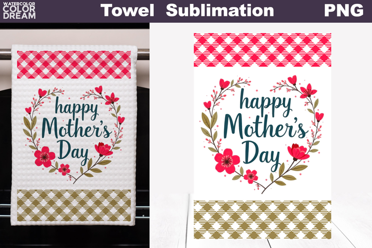 Happy Mothers Day Floral Kitchen Towel | Mother Gift Print