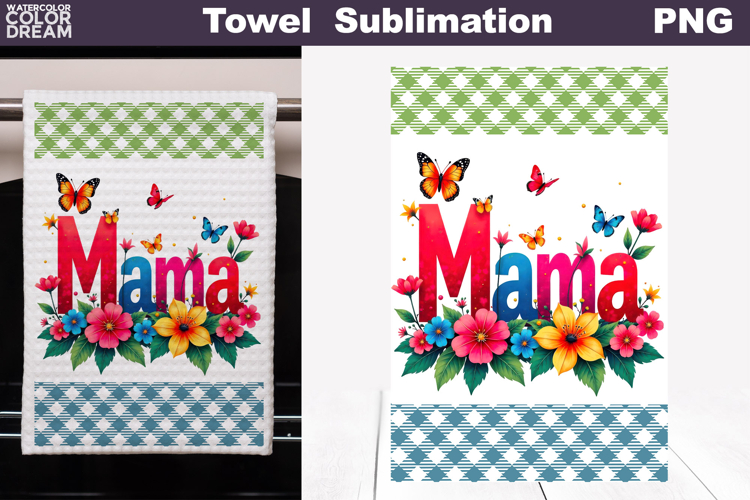 Mama Floral Kitchen Towel | Mother Gift Print